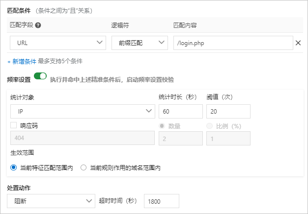 结合阿里云Web应用防火墙的功能防护CC攻击(图2) 结合阿里云Web应用防火墙的功能防护CC攻击(图2)
